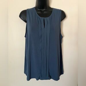 Banana Republic Blue Pleated Sleeveless Blouse